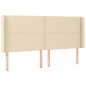 vidaXL Cama box spring colchón y luces LED tela crema 160x200 cm vidaXL Cama box spring colchón y luces LED tela crema 160x200 cm