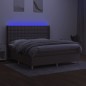 vidaXL Cama box spring colchón y luces LED tela gris taupe 180x200 cm vidaXL Cama box spring colchón y luces LED tela gris taupe 180x200 cm