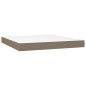 vidaXL Cama box spring colchón y luces LED tela gris taupe 180x200 cm vidaXL Cama box spring colchón y luces LED tela gris taupe 180x200 cm
