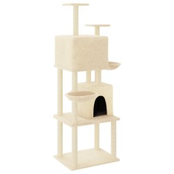 vidaXL Rascador para gatos con postes de sisal crema 180 cm