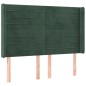 vidaXL Cama box spring colchón y LED terciopelo verde oscuro 140x190cm