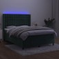 vidaXL Cama box spring colchón y LED terciopelo verde oscuro 140x190cm vidaXL Cama box spring colchón y LED terciopelo verde oscuro 140x190cm