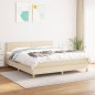vidaXL Cama box spring con colchón tela color crema 160x200 cm vidaXL Cama box spring con colchón tela color crema 160x200 cm