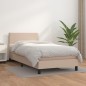 vidaXL Cama box spring con colchón cuero sintético capuchino 100x200cm vidaXL Cama box spring con colchón cuero sintético capuchino 100x200cm
