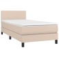 vidaXL Cama box spring con colchón cuero sintético capuchino 100x200cm vidaXL Cama box spring con colchón cuero sintético capuchino 100x200cm