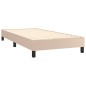 vidaXL Cama box spring con colchón cuero sintético capuchino 100x200cm vidaXL Cama box spring con colchón cuero sintético capuchino 100x200cm