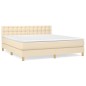 vidaXL Cama box spring con colchón tela color crema 160x200 cm vidaXL Cama box spring con colchón tela color crema 160x200 cm