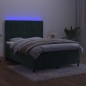 vidaXL Cama box spring colchón y LED terciopelo verde oscuro 140x190cm vidaXL Cama box spring colchón y LED terciopelo verde oscuro 140x190cm
