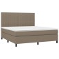 vidaXL Cama box spring colchón y luces LED tela gris taupe 160x200 cm vidaXL Cama box spring colchón y luces LED tela gris taupe 160x200 cm