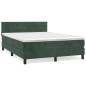 vidaXL Cama box spring con colchón terciopelo verde oscuro 140x190 cm vidaXL Cama box spring con colchón terciopelo verde oscuro 140x190 cm