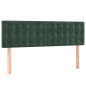 vidaXL Cama box spring con colchón terciopelo verde oscuro 140x190 cm