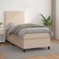 vidaXL Cama box spring con colchón cuero sintético capuchino 90x190 cm vidaXL Cama box spring con colchón cuero sintético capuchino 90x190 cm