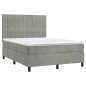 vidaXL Cama box spring con colchón terciopelo gris claro 140x200 cm vidaXL Cama box spring con colchón terciopelo gris claro 140x200 cm