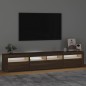 vidaXL Mueble de TV con luces LED marrón roble 210x35x40 cm vidaXL Mueble de TV con luces LED marrón roble 210x35x40 cm