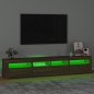 vidaXL Mueble de TV con luces LED marrón roble 210x35x40 cm vidaXL Mueble de TV con luces LED marrón roble 210x35x40 cm