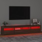 vidaXL Mueble de TV con luces LED marrón roble 210x35x40 cm vidaXL Mueble de TV con luces LED marrón roble 210x35x40 cm
