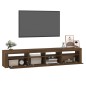 vidaXL Mueble de TV con luces LED marrón roble 210x35x40 cm vidaXL Mueble de TV con luces LED marrón roble 210x35x40 cm