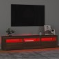 vidaXL Mueble de TV con luces LED color marrón roble 180x35x40 cm