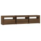 vidaXL Mueble de TV con luces LED color marrón roble 180x35x40 cm