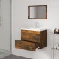 vidaXL Set de muebles de baño madera contrachapada color roble ahumado vidaXL Set de muebles de baño madera contrachapada color roble ahumado