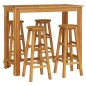 vidaXL Mesa y taburetes altos de jardín 5 pzas madera maciza acacia vidaXL Mesa y taburetes altos de jardín 5 pzas madera maciza acacia
