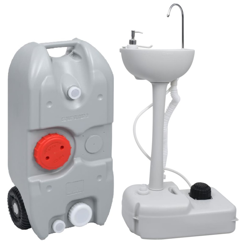 vidaXL Juego de lavabo y depósito de agua portátil para camping vidaXL Juego de lavabo y depósito de agua portátil para camping