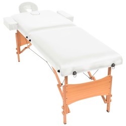 vidaXL Camilla de masaje plegable 2 zonas 10 cm grosor blanca