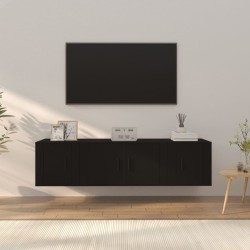 vidaXL Set de muebles para TV 3 piezas madera contrachapada negro