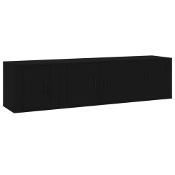 vidaXL Set de muebles para TV 3 piezas madera contrachapada negro
