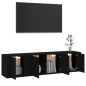 vidaXL Set de muebles para TV 3 piezas madera contrachapada negro vidaXL Set de muebles para TV 3 piezas madera contrachapada negro