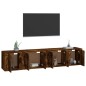 vidaXL Set de muebles de TV 4 pzas madera contrachapada roble ahumado vidaXL Set de muebles de TV 4 pzas madera contrachapada roble ahumado
