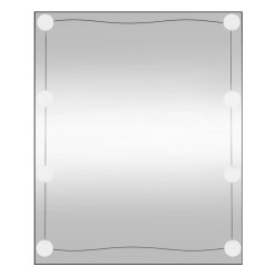 vidaXL Espejo de pared rectangular con luces LED vidrio 50x60 cm