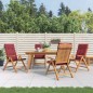 vidaXL Sillas de jardín reclinables y cojines 4 uds madera maciza teca vidaXL Sillas de jardín reclinables y cojines 4 uds madera maciza teca