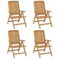 vidaXL Sillas de jardín reclinables y cojines 4 uds madera maciza teca vidaXL Sillas de jardín reclinables y cojines 4 uds madera maciza teca