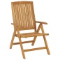 vidaXL Sillas de jardín reclinables y cojines 4 uds madera maciza teca vidaXL Sillas de jardín reclinables y cojines 4 uds madera maciza teca