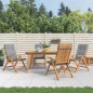 vidaXL Sillas de jardín reclinables y cojines 4 uds madera maciza teca vidaXL Sillas de jardín reclinables y cojines 4 uds madera maciza teca