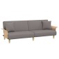 vidaXL Sofá cama con reposabrazos tela gris taupe vidaXL Sofá cama con reposabrazos tela gris taupe