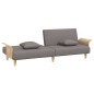 vidaXL Sofá cama con reposabrazos tela gris taupe vidaXL Sofá cama con reposabrazos tela gris taupe