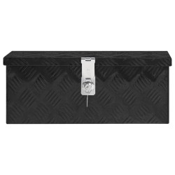 vidaXL Caja de almacenaje de aluminio negro 50x15x20,5 cm
