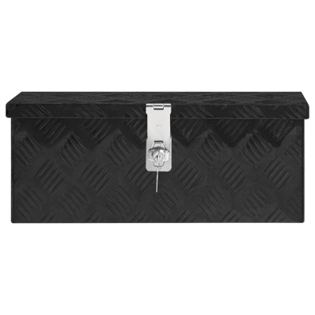 vidaXL Caja de almacenaje de aluminio negro 50x15x20,5 cm