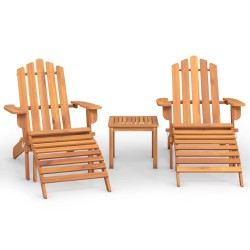 vidaXL Juego de muebles de jardín Adirondack 3 piezas madera acacia