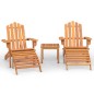 vidaXL Juego de muebles de jardín Adirondack 3 piezas madera acacia
