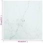 vidaXL Tablero mesa diseño mármol vidrio templado blanco 70x70 cm 6 mm vidaXL Tablero mesa diseño mármol vidrio templado blanco 70x70 cm 6 mm