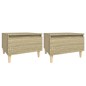 vidaXL Mesas auxiliares 2 uds madera roble Sonoma 50x46x35 cm