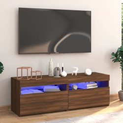vidaXL Mueble de TV con luces LED marrón roble 120x35x40 cm