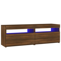 vidaXL Mueble de TV con luces LED marrón roble 120x35x40 cm