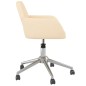 vidaXL Silla de oficina giratoria tela color crema vidaXL Silla de oficina giratoria tela color crema