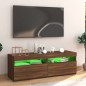 vidaXL Mueble de TV con luces LED marrón roble 120x35x40 cm vidaXL Mueble de TV con luces LED marrón roble 120x35x40 cm
