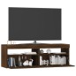 vidaXL Mueble de TV con luces LED marrón roble 120x35x40 cm vidaXL Mueble de TV con luces LED marrón roble 120x35x40 cm
