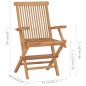 vidaXL Sillas de jardín 2 uds madera teca con cojines rojo tinto